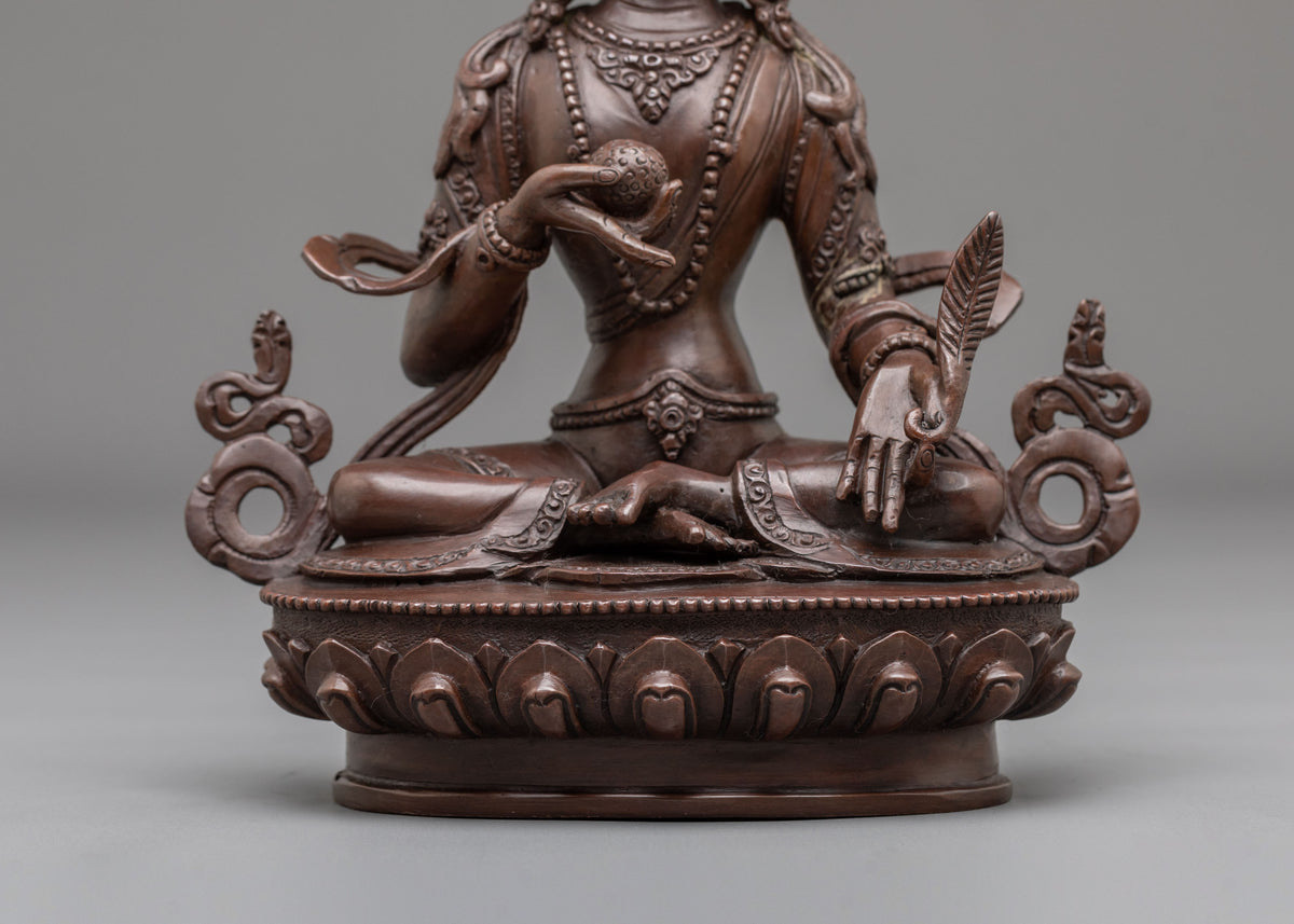 Kshitigarbha Statue | Oxidized Copper Sacred Sculpture