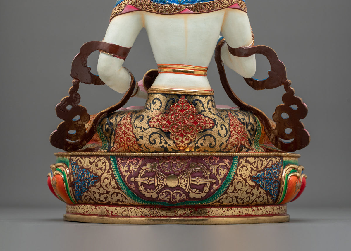 Vajrasattva Vajrayana Altar Statue with Gemstone Adornments