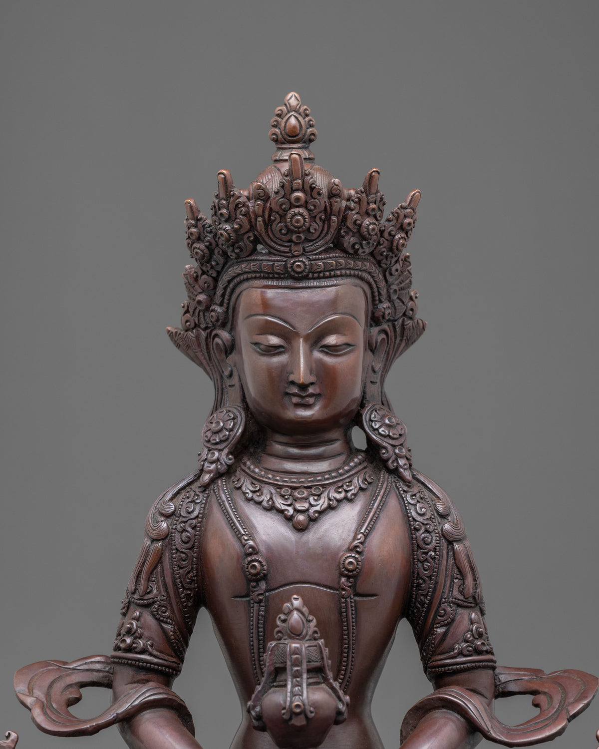 Amitayus Oxidized Copper Statue | The Buddha of Infinite Life
