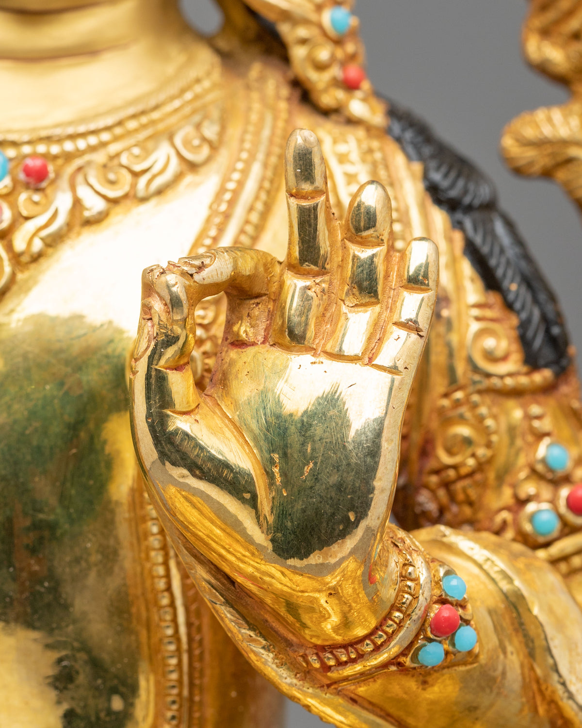 Manjushri Sculpture | Tibetan Bodhisattva Copper Figurine