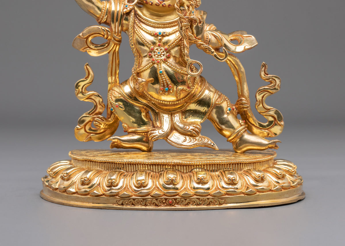 Vajrapani Force of Awakening Sculpture | 24K Gold Gilded Buddhist Protector