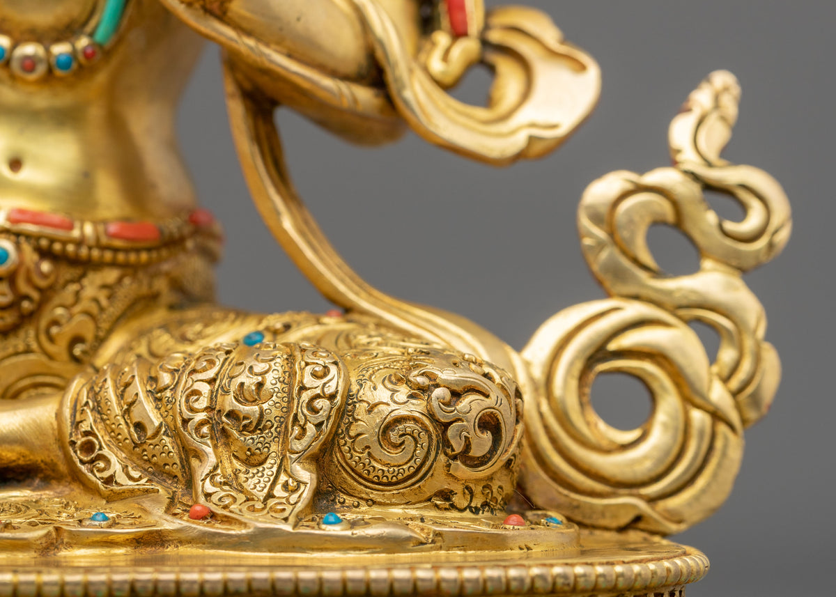 Green Tara Handmade Statue with 24K Fire Gold Gliding