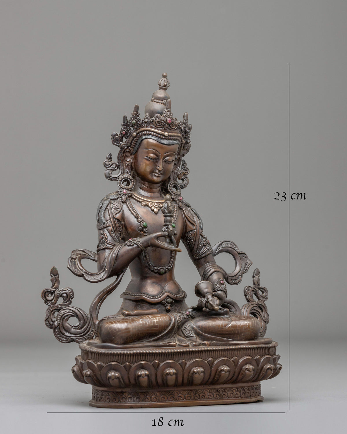 Hand-Carved Vajrasattva Oxidized Statue | Purification Deity