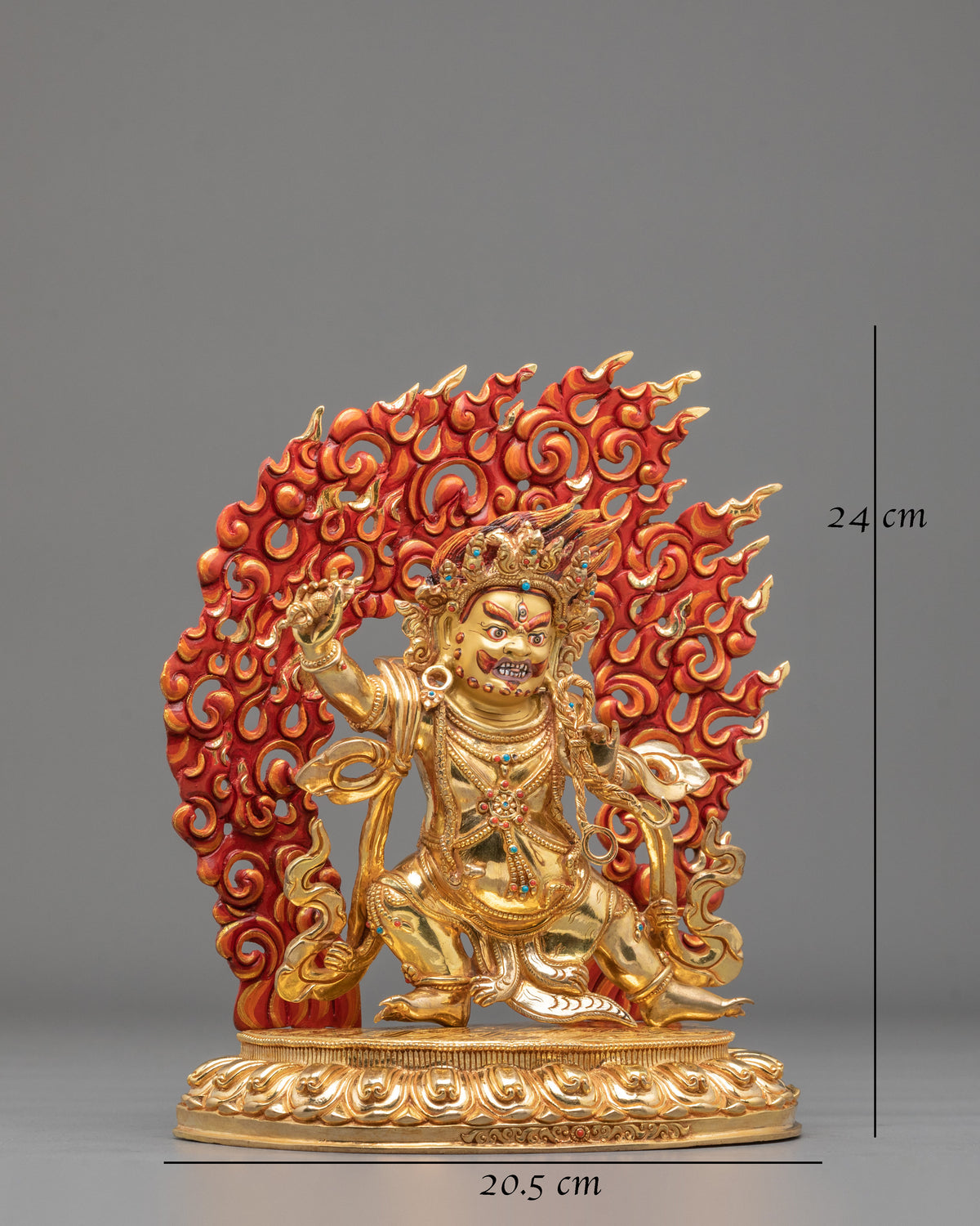 Vajrapani Force of Awakening Sculpture | 24K Gold Gilded Buddhist Protector