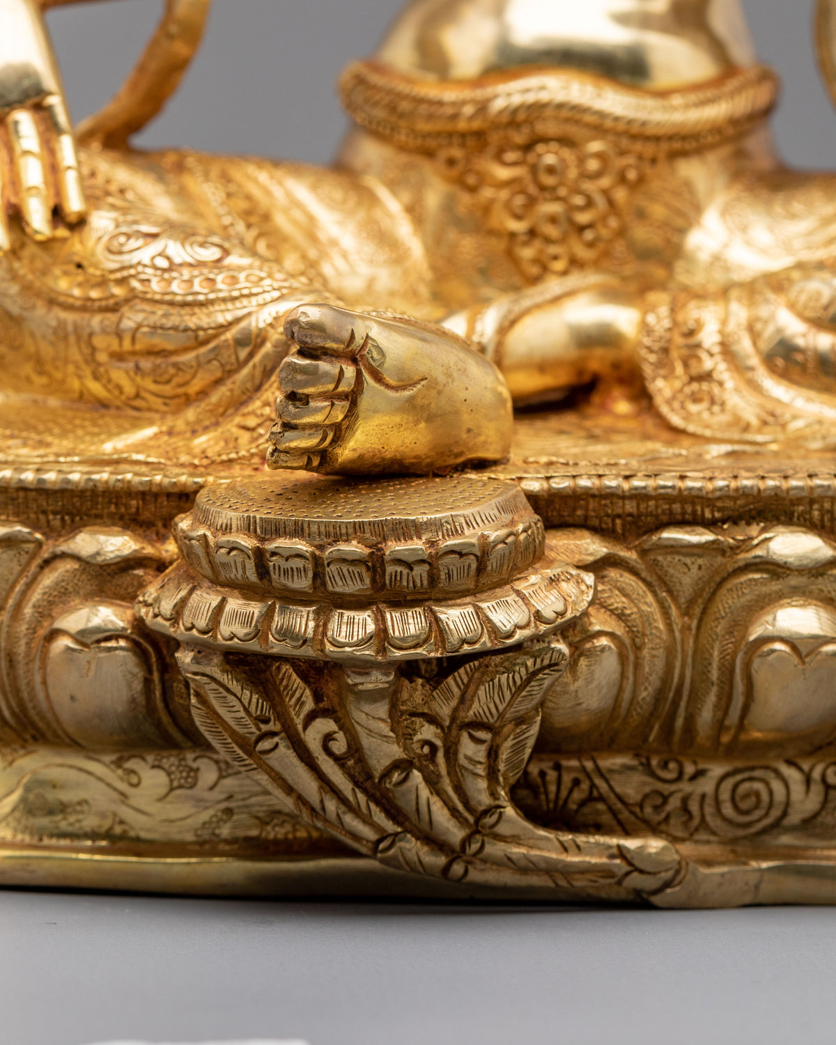 Goddess Green Tara Copper Sculpture | 24K Gold Gilded Buddhist Statue