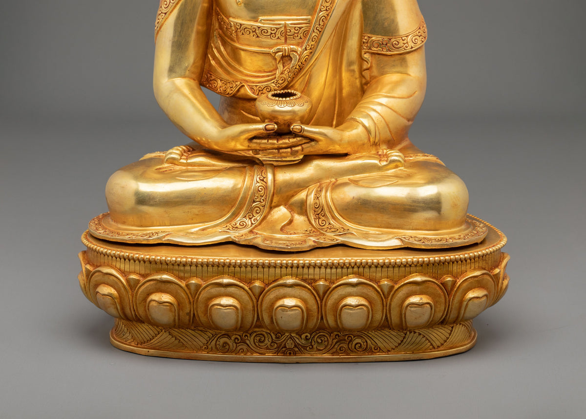 Amitabha Buddha Pure Land Deity Statue | 24K Gilded Copper
