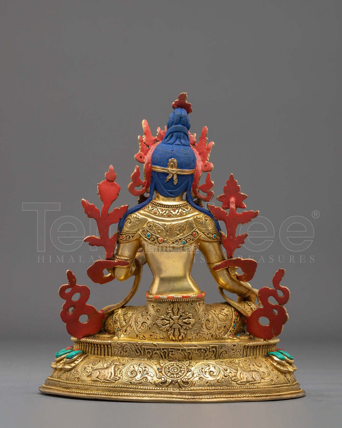 Green Tara Handmade Statue with 24K Fire Gold Gliding