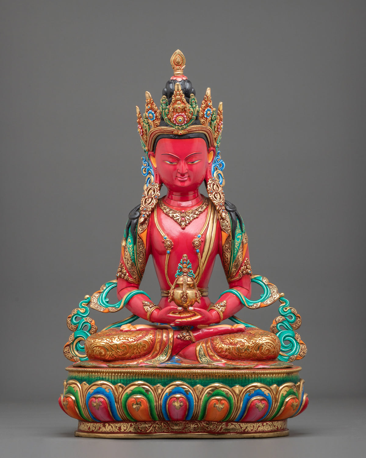 Amitayus Traditional Copper Statue | | Buddha of Infinite Life and Longevity
