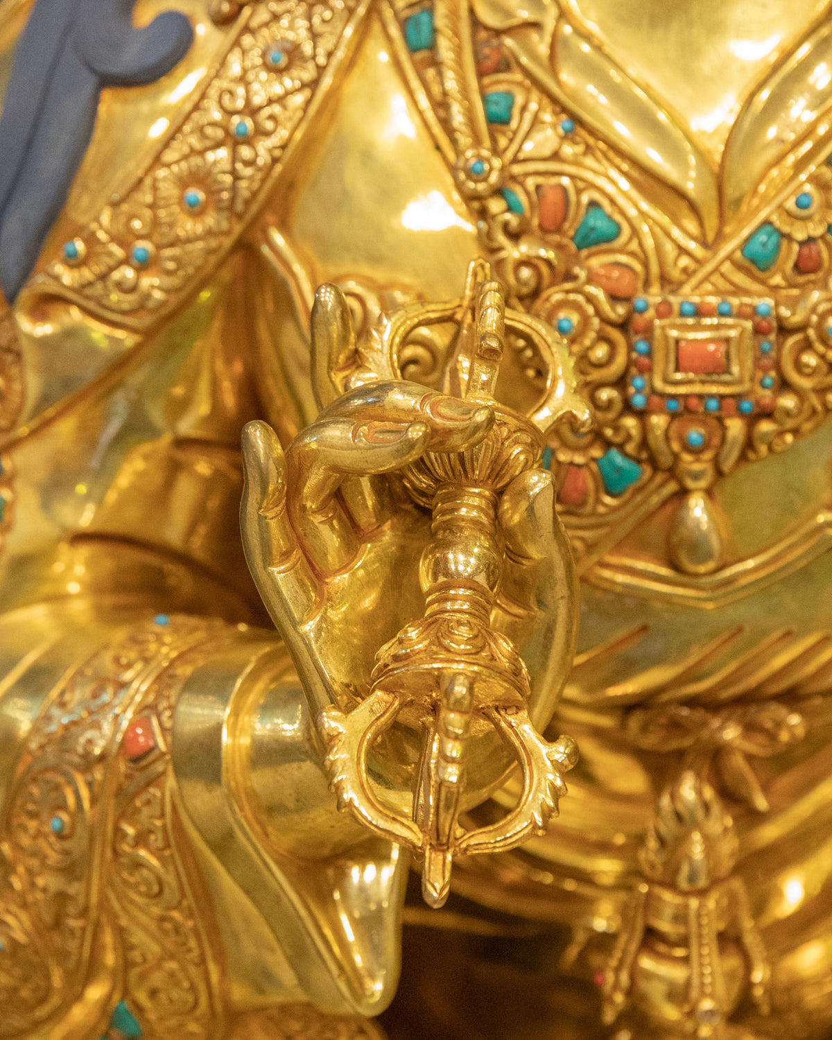 Guru Rinpoche with Eight Manifestation Statue Set