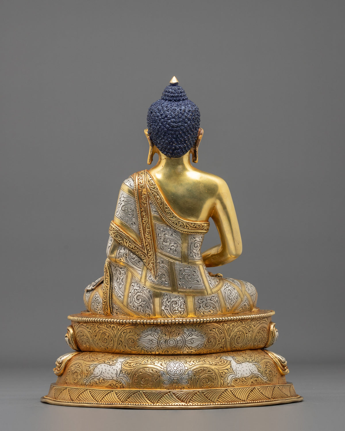 Amitabha Buddha: 24K Gold Gilded Copper Sculpture