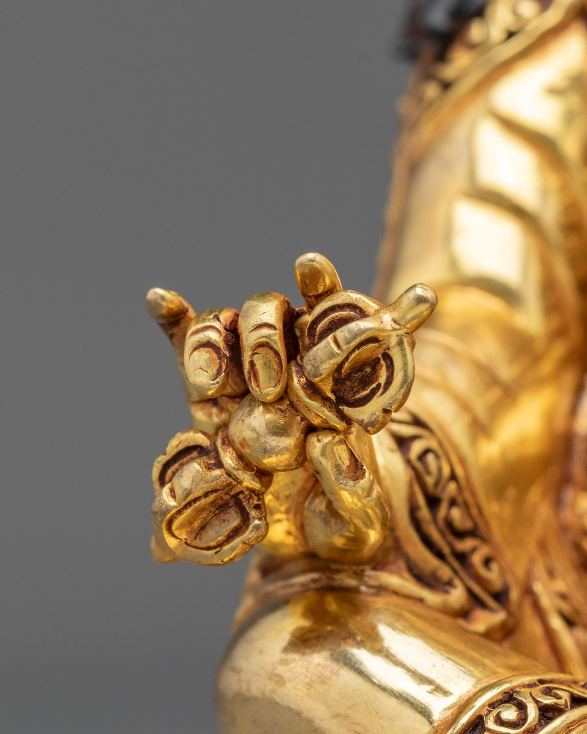 Guru Rinpoche Traditional Buddhist Statue | Tibetan Dharma Master Sculpture