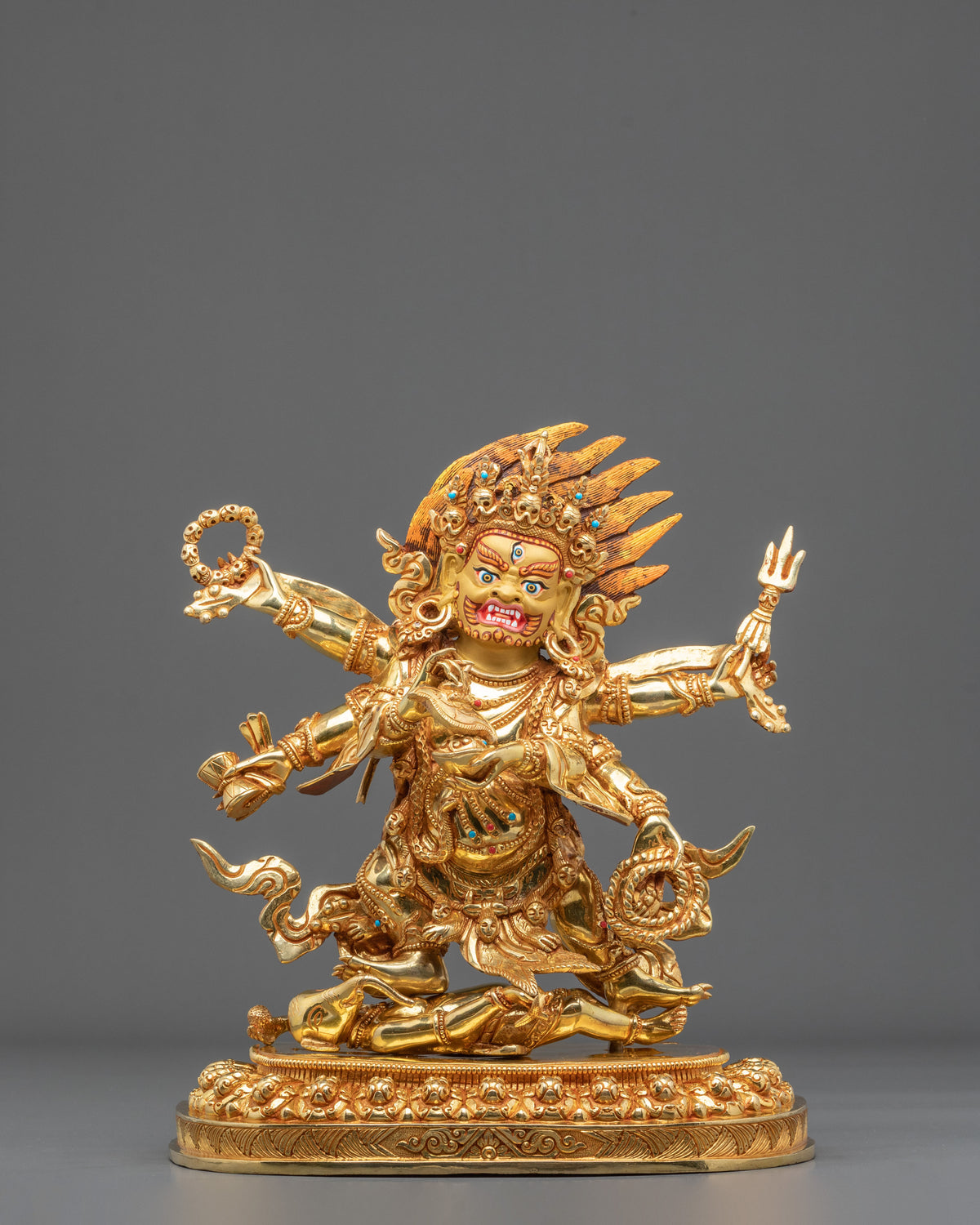 Six-Armed Mahakala Sacred Altar Statue | Wrathful Buddhist Protector