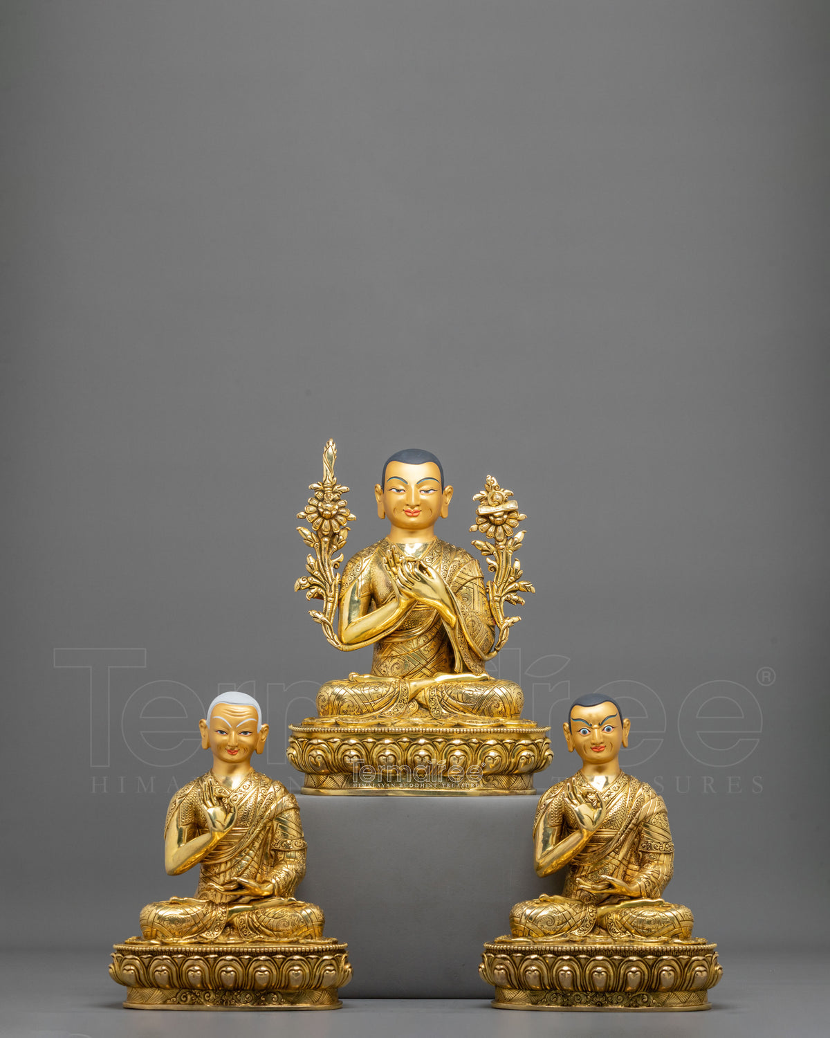 Tsongkhapa with Disciples Decor Statue Set | Himalayan Altar Decor