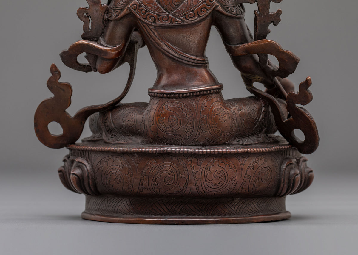 Green Tara Handmade Copper Statue for Meditation