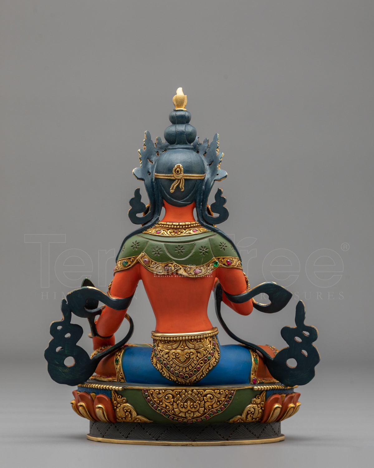 Handmade Kshitigarbha Copper Sculpture | Traditional Buddhist Artwork