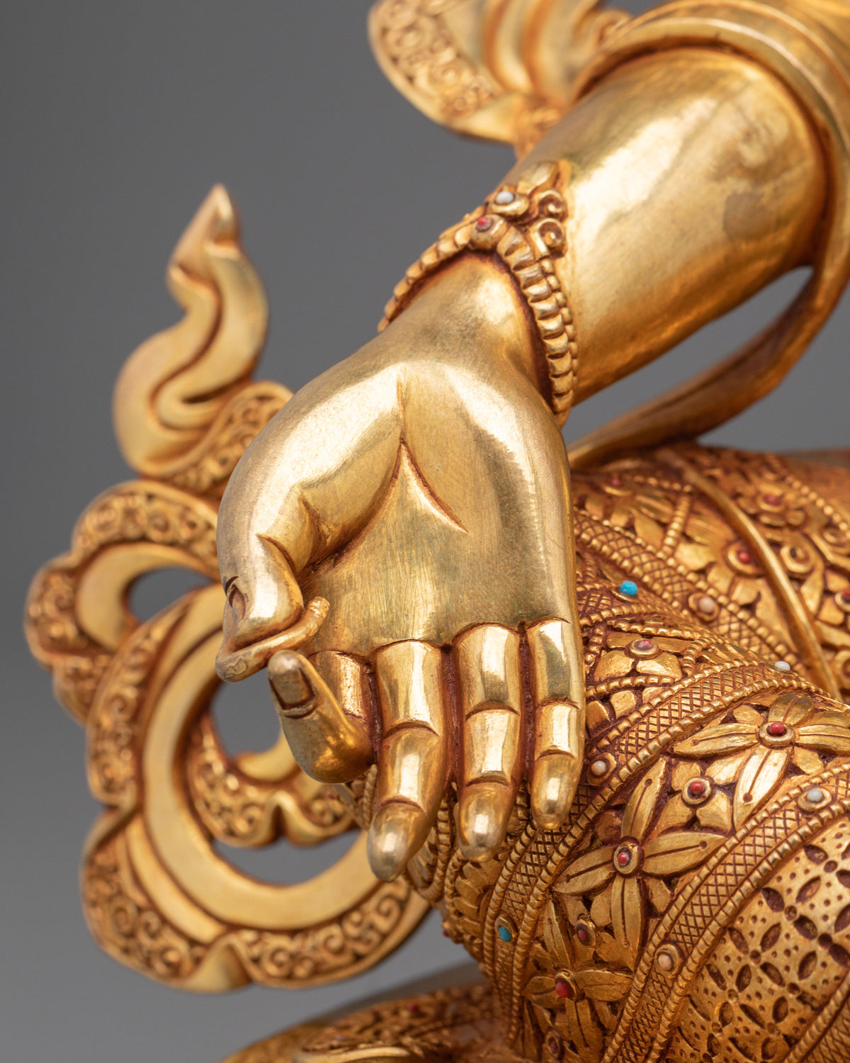 Green Tara 24k Gold Gilded Copper Statue | Mother of All Buddhas