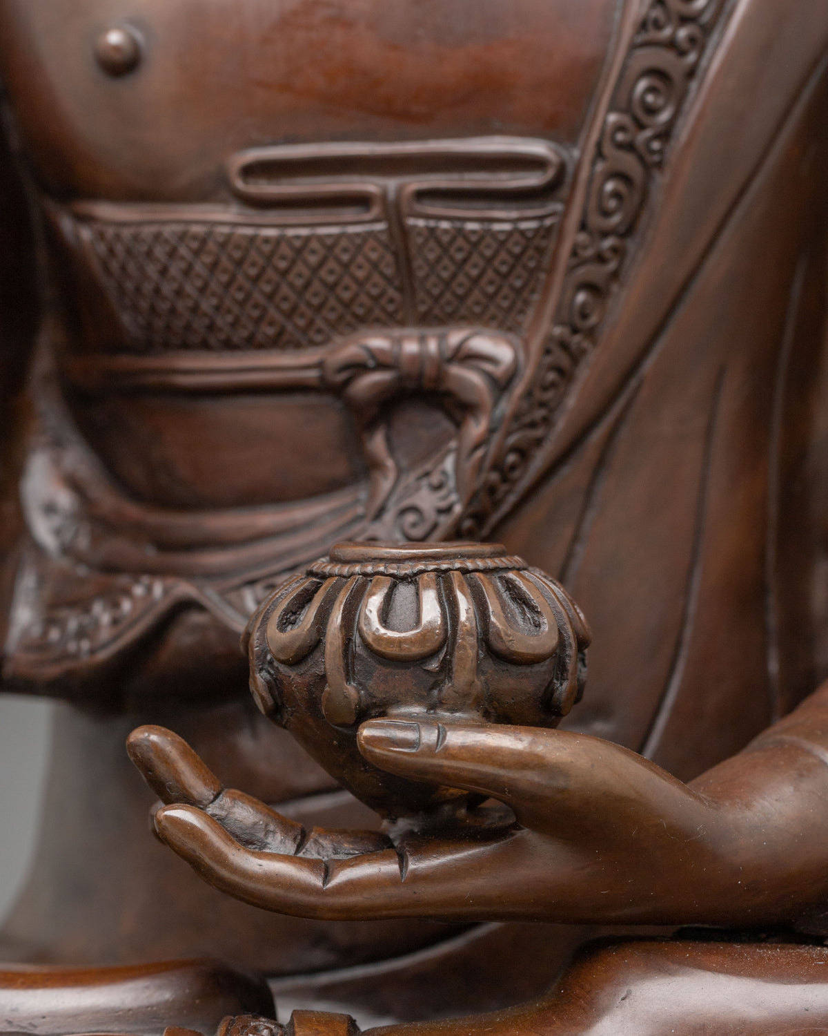 Shakyamuni Buddha Sacred Oxidized Copper Statue