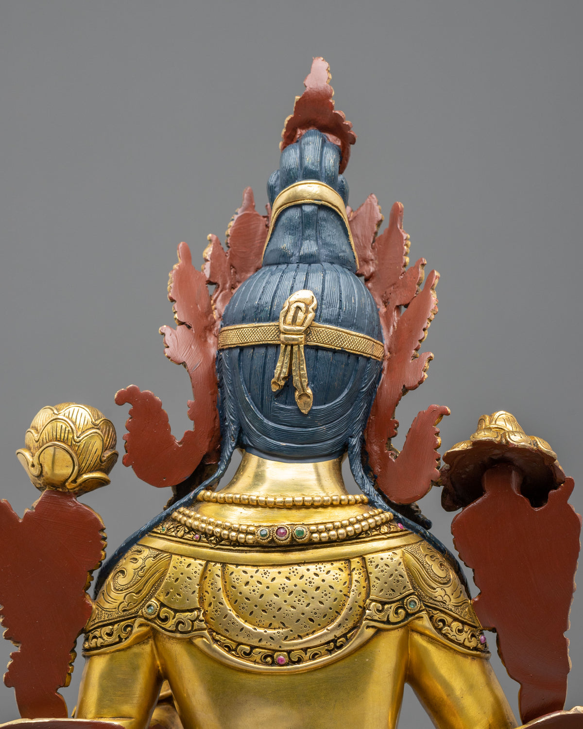 Green Tara 24K Gold-Coated Statue | Copper Form of Sacred Protection