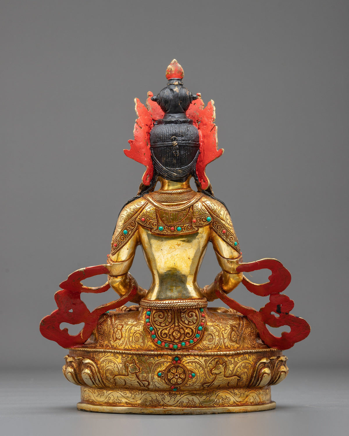 Amitayus 24K Gold Glided Statue: Buddha of Long Life