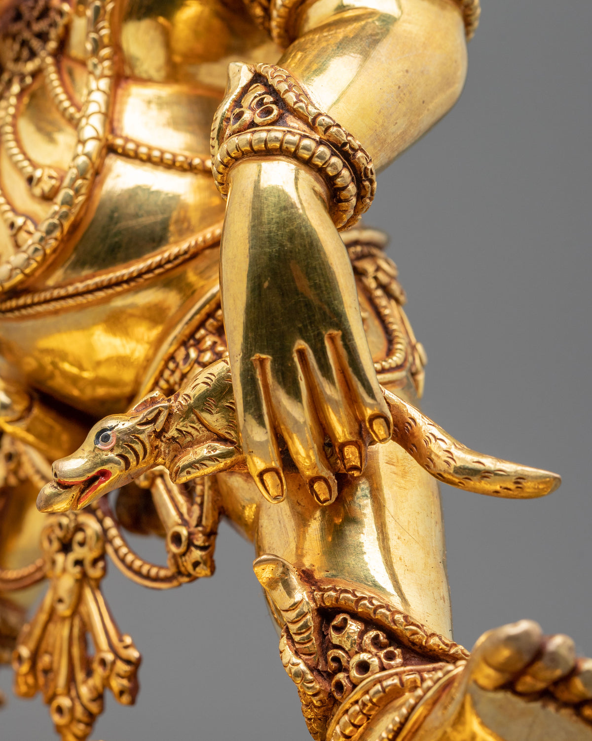 Black Jambhala Statue | Fierce Guardian of Sacred Wealth