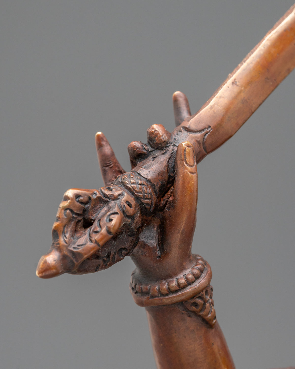 Manjushri Sacred Statue | Oxidized Copper Bodhisattva of Wisdom