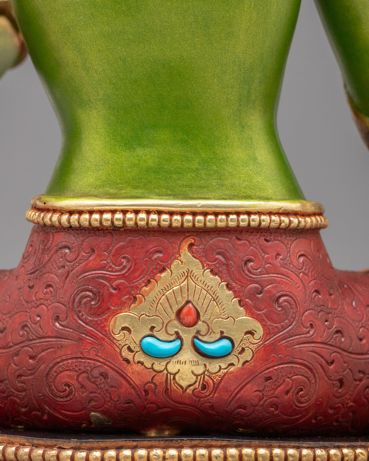Green Tara Tibetan Buddhist Sculpture | Sacred Meditation Altar Sculpture
