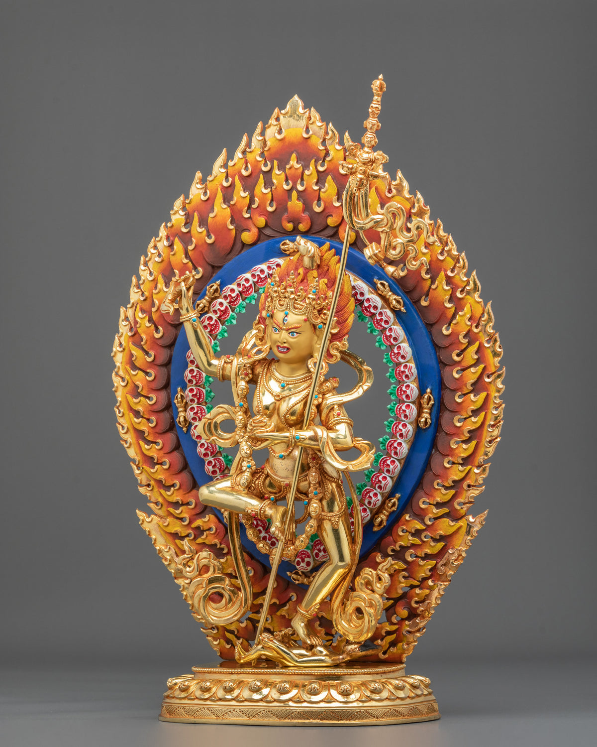 Dorje Phagmo 24K Gold Gilded Sculpture | Himalayan Sacred Art