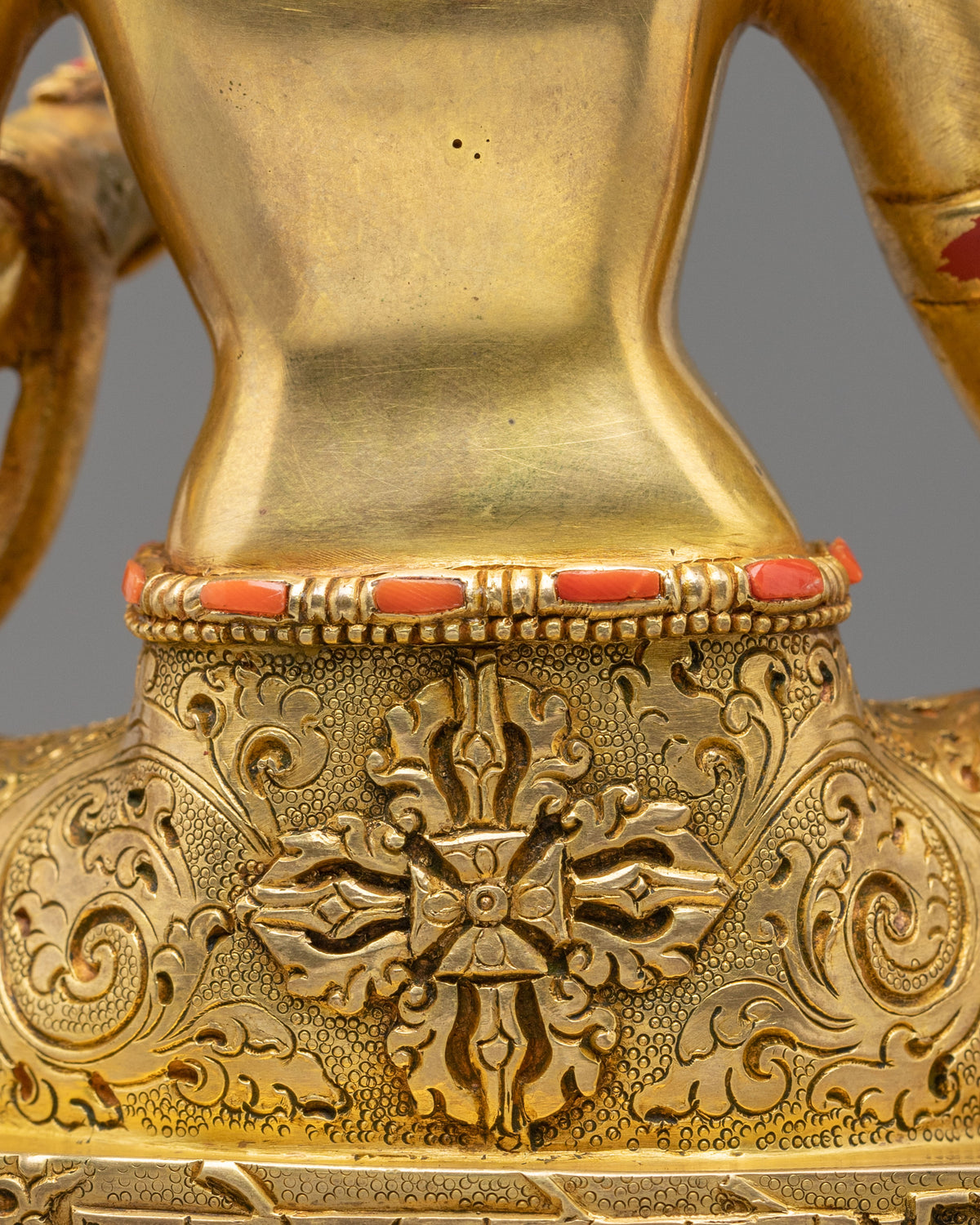 Green Tara Handmade Statue with 24K Fire Gold Gliding
