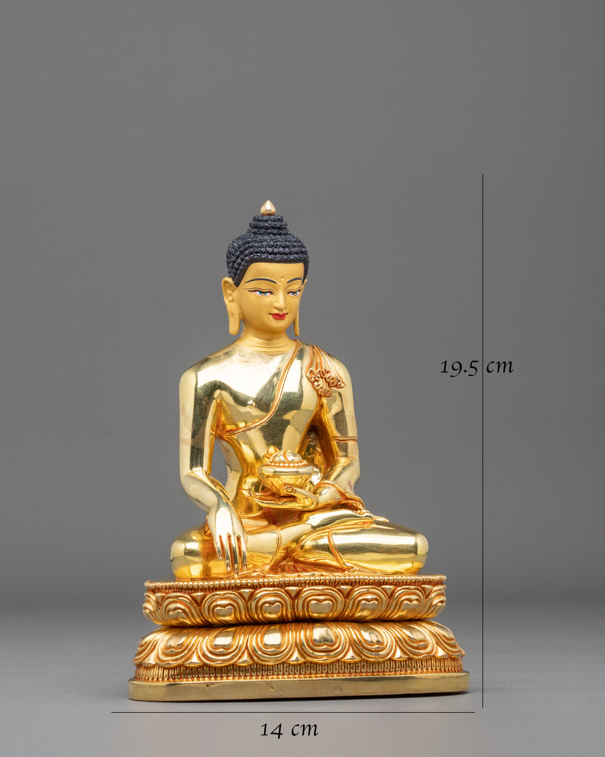 Shakyamuni Buddha Fire Gold Coated Statue | Home Decor