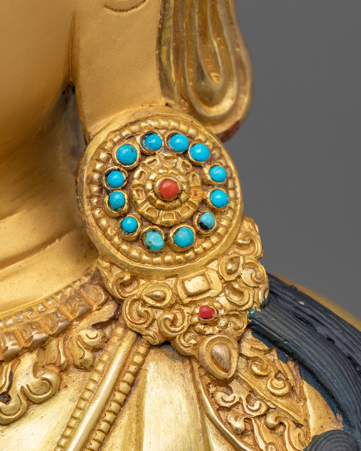 Amitayus Sculpture | 24k Gold Gilded Tibetan Sculpture