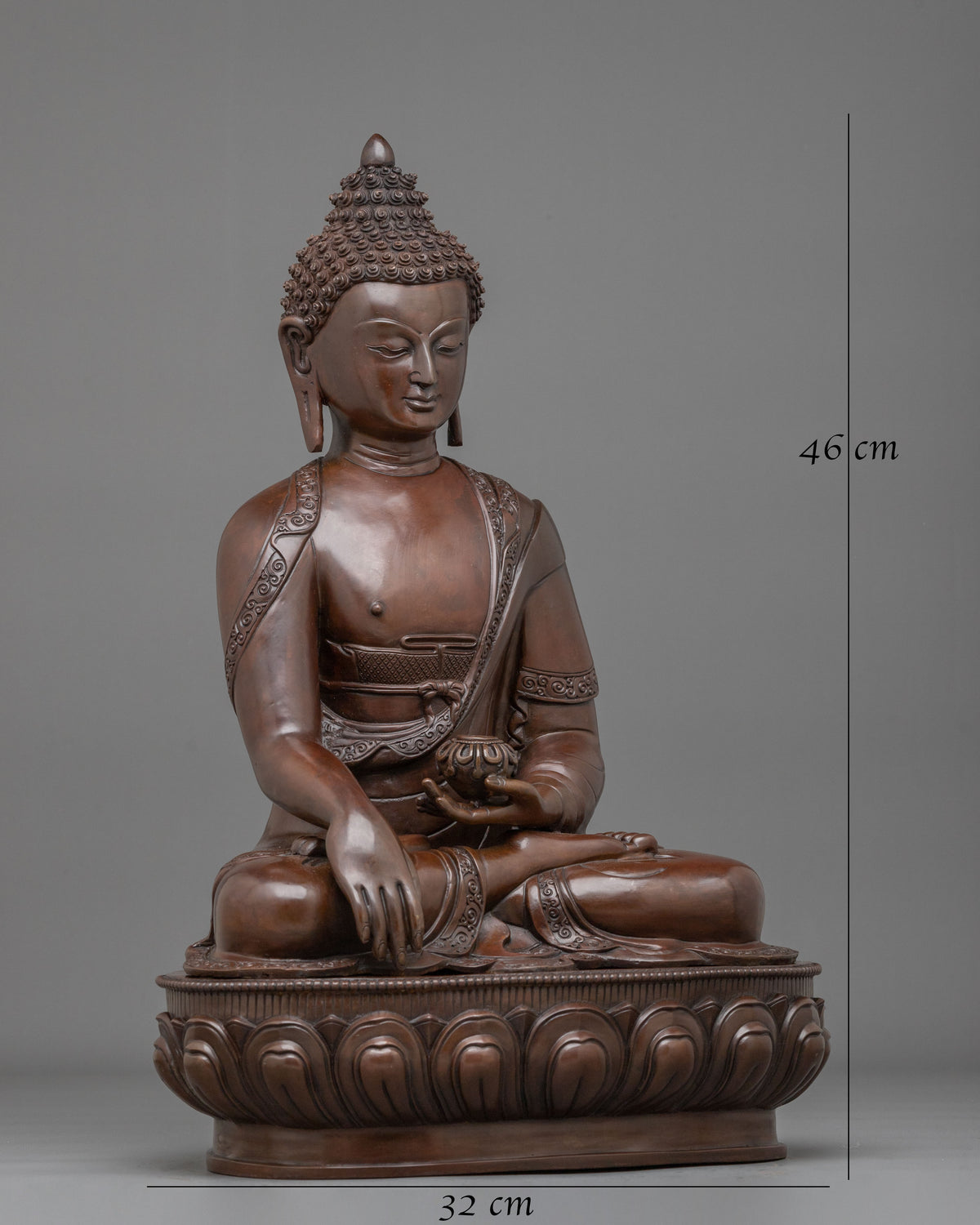 Shakyamuni Buddha Sacred Oxidized Copper Statue