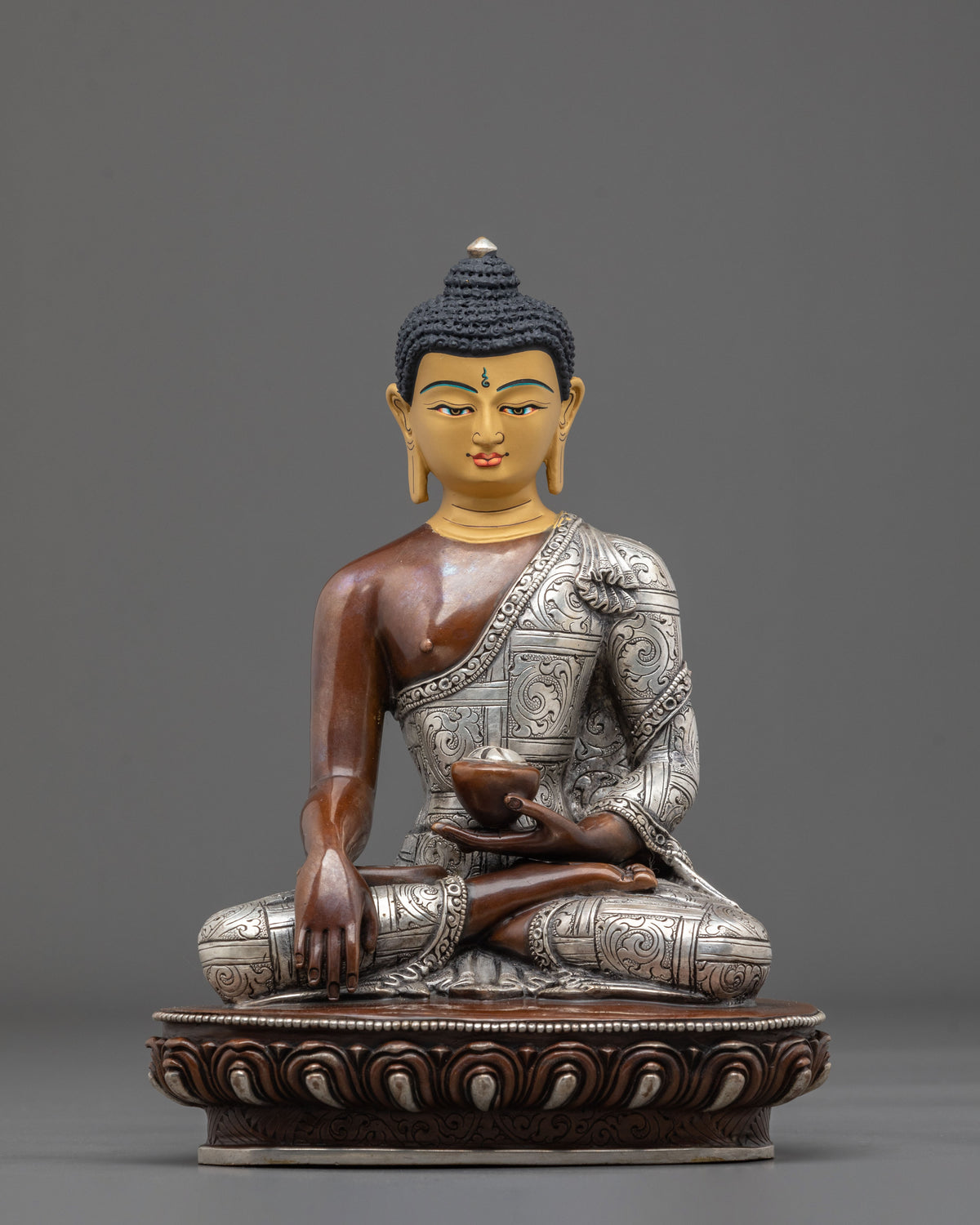 Shakyamuni Buddha Oxidized Statue