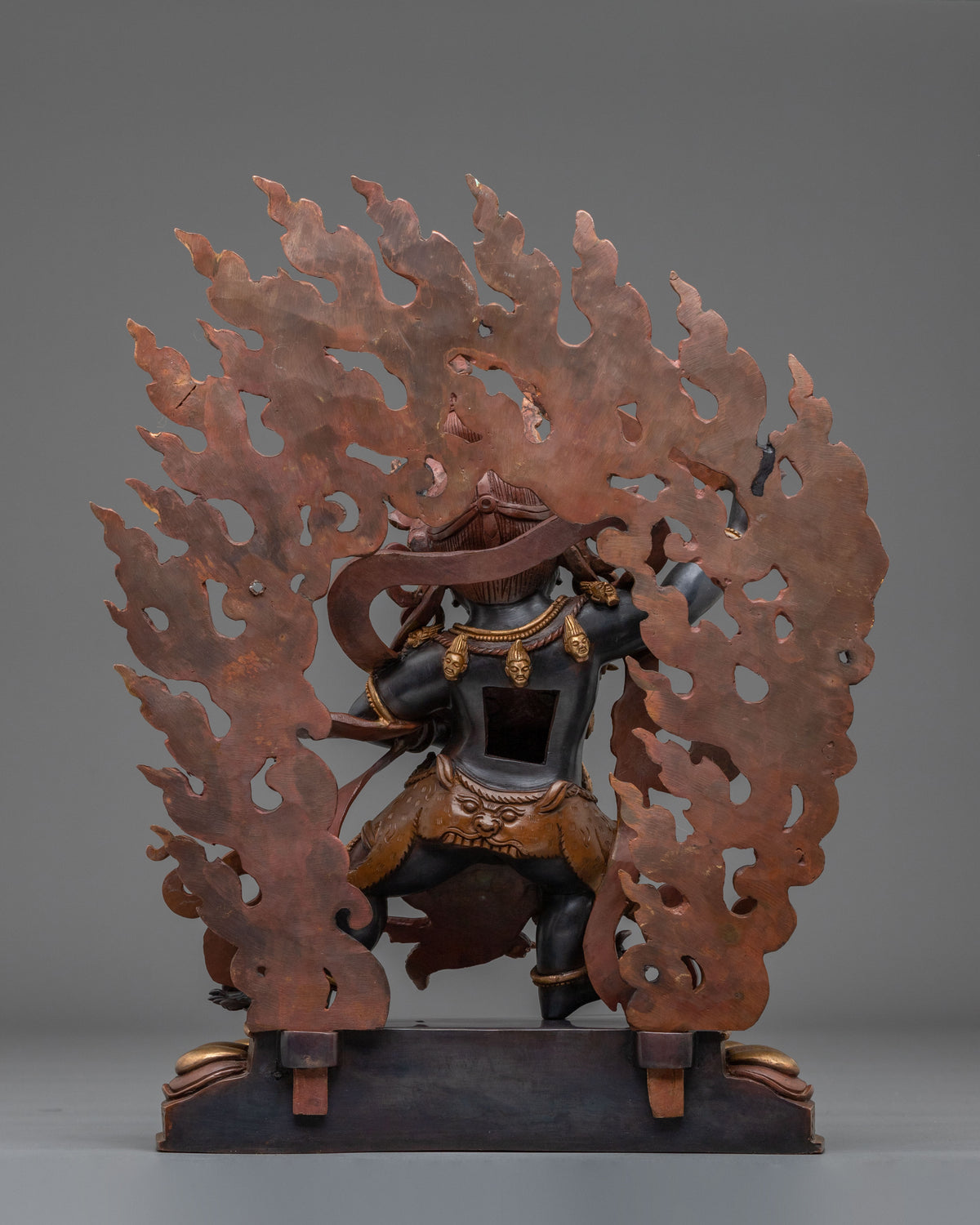 Black Manjushri Wisdom Deity Statue in Oxidized Copper Body