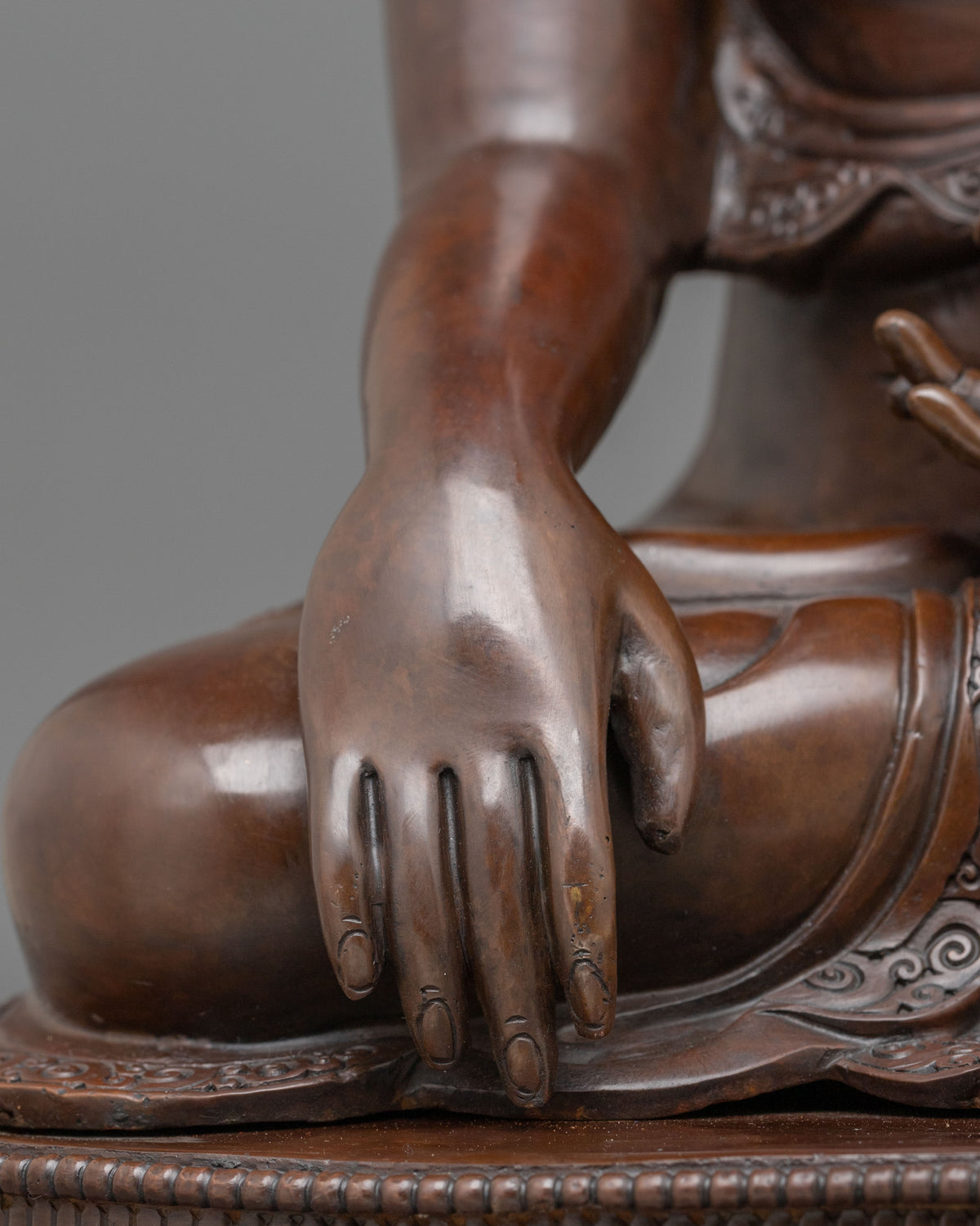 Shakyamuni Buddha Sacred Oxidized Copper Statue