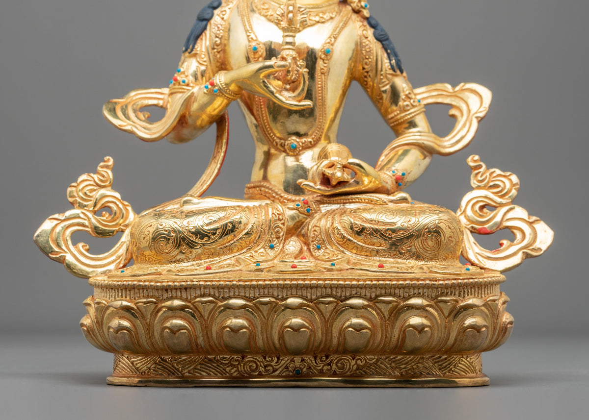 Vajrasattva Traditional Sculpture | 24K Gold Gilded Buddhist Statue