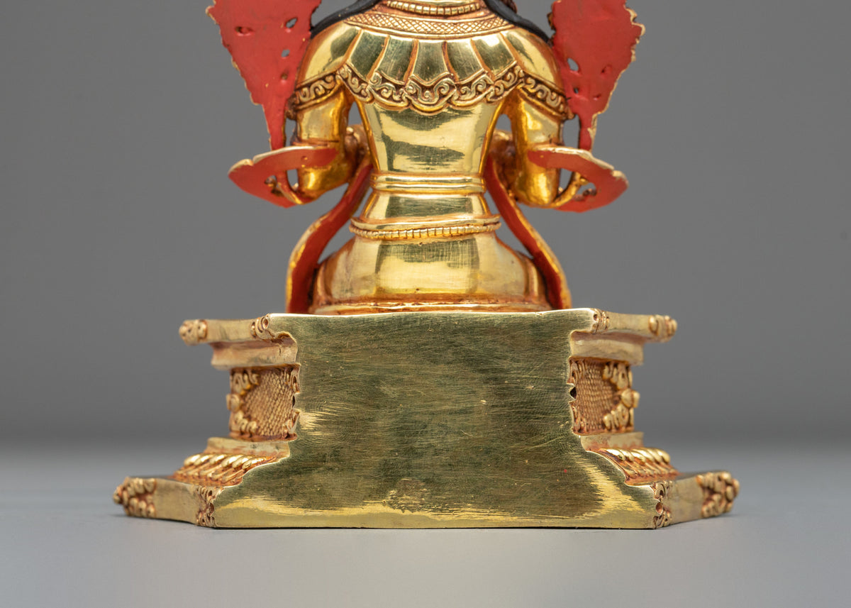 Maitreya Buddha Handmade Copper Statue - Serene Devotional Sculpture