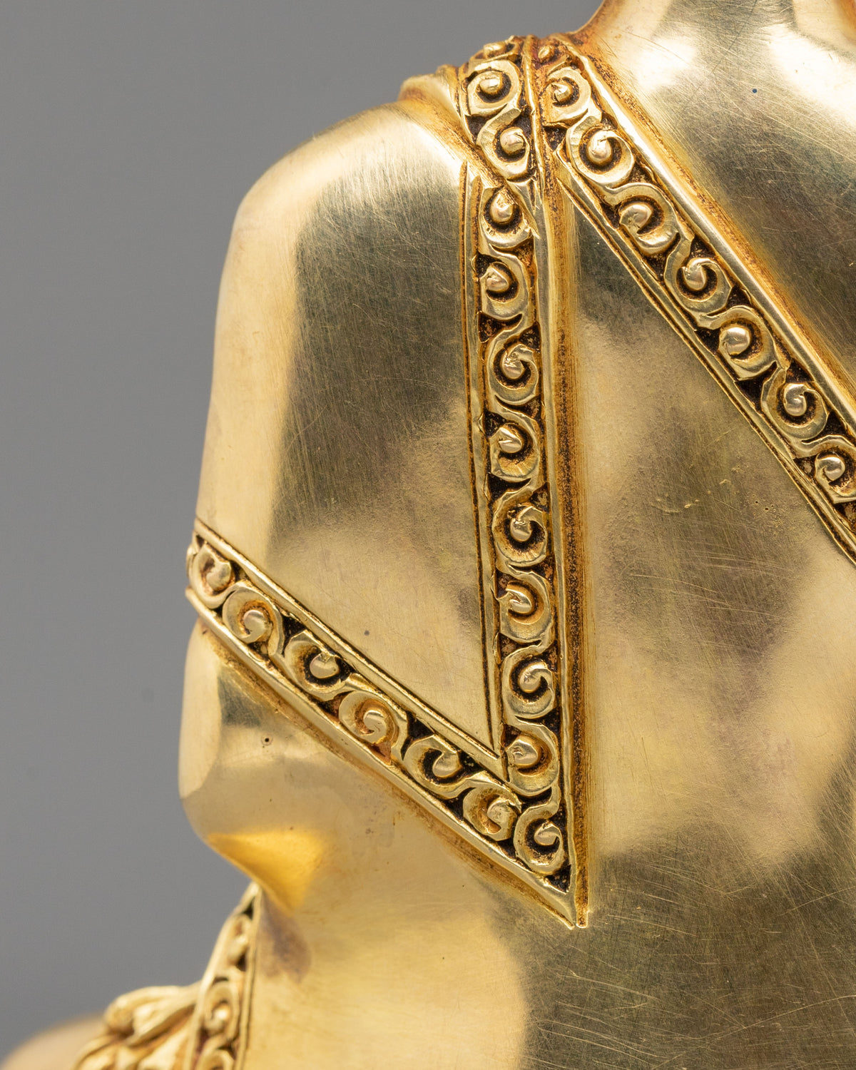 Shakyamuni Buddha: Serene 24K Gold Gilded Statue