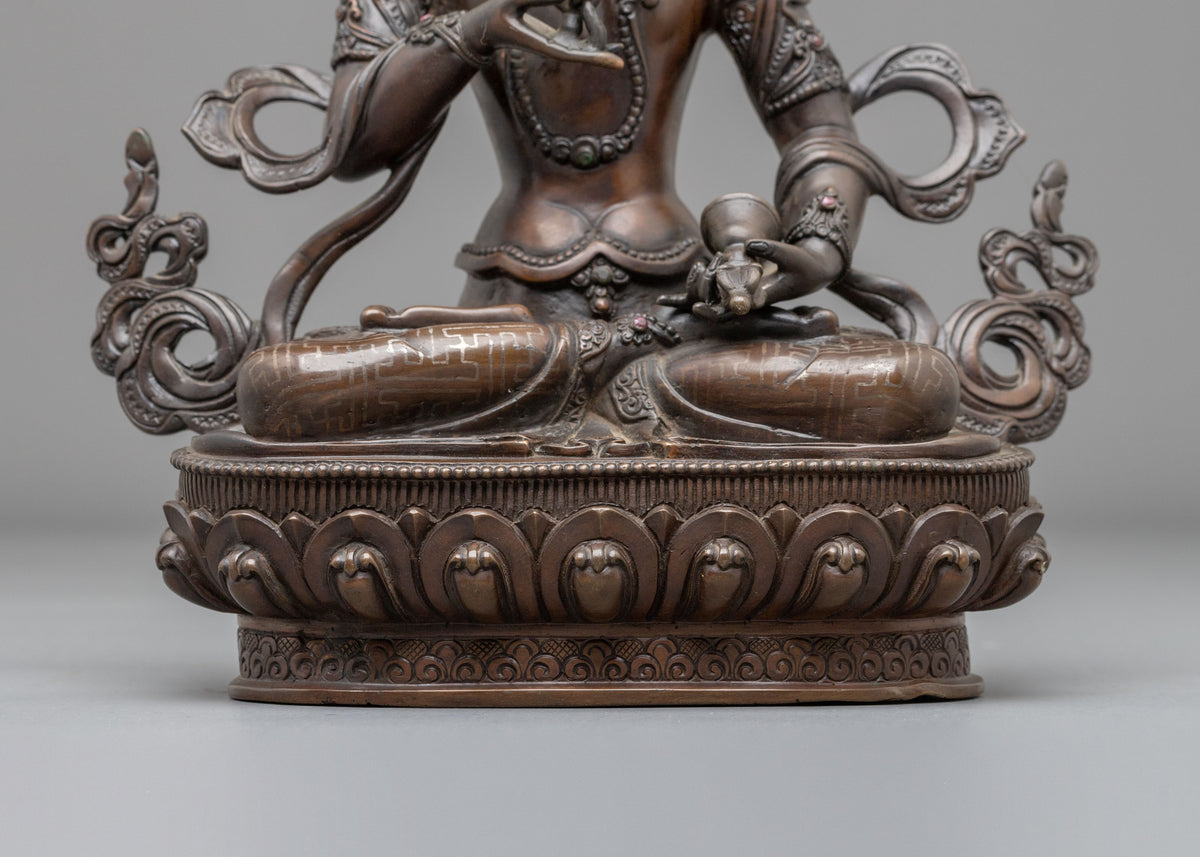 Hand-Carved Vajrasattva Oxidized Statue | Purification Deity
