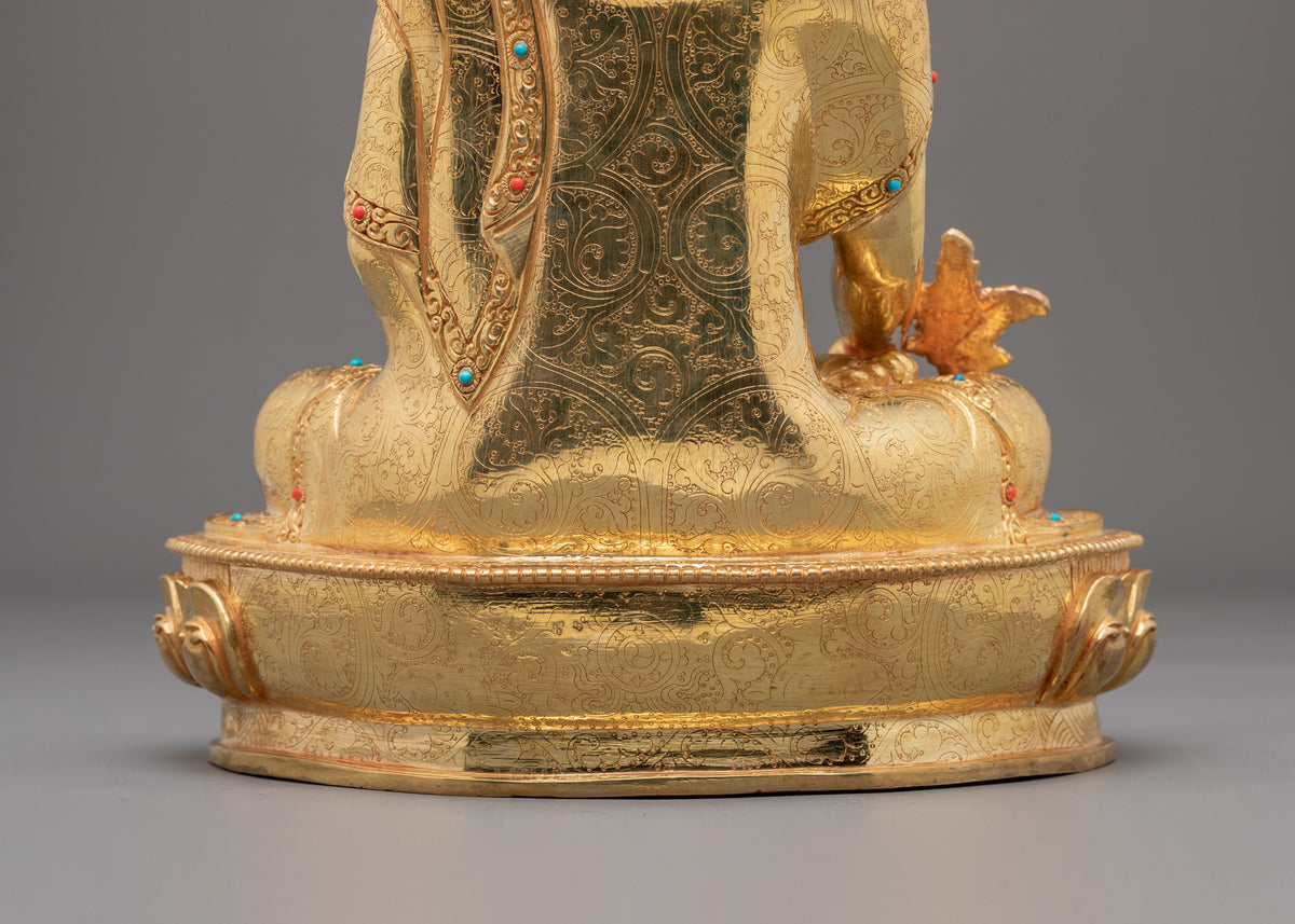 Medicine Buddha Golden Statue | 24K Gold Gilded Figurine