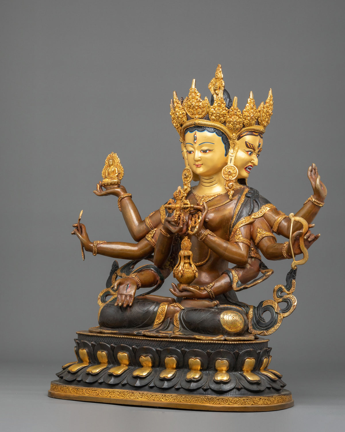 Tibetan Sculpture of Namgyalma | Copper Statue with 24K Gold Gilded