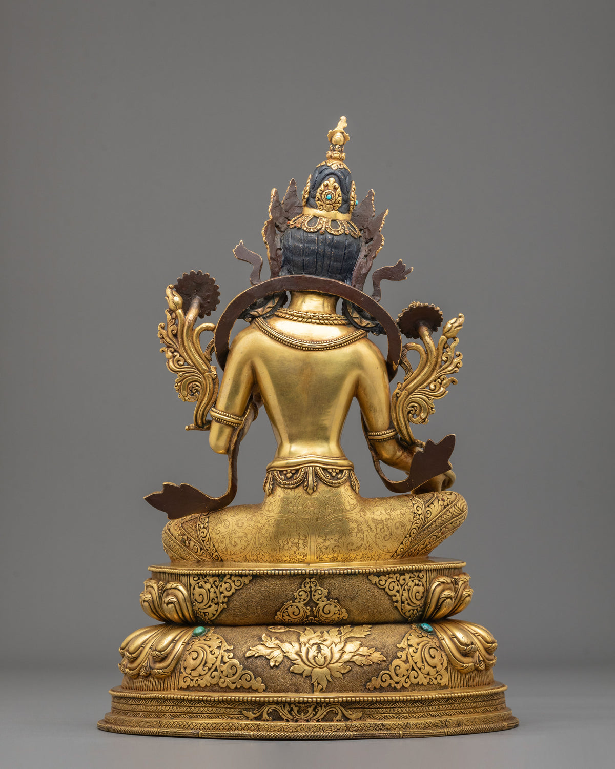 24k Gold Coated Green Tara Sculpture | Tibetan Guardian