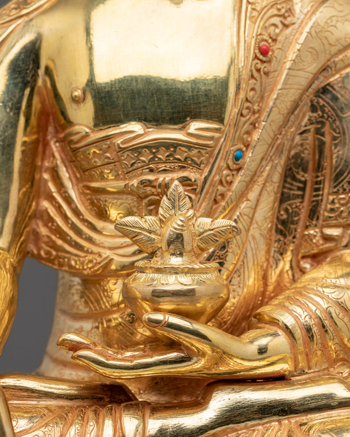 Medicine Buddha Golden Statue | 24K Gold Gilded Figurine