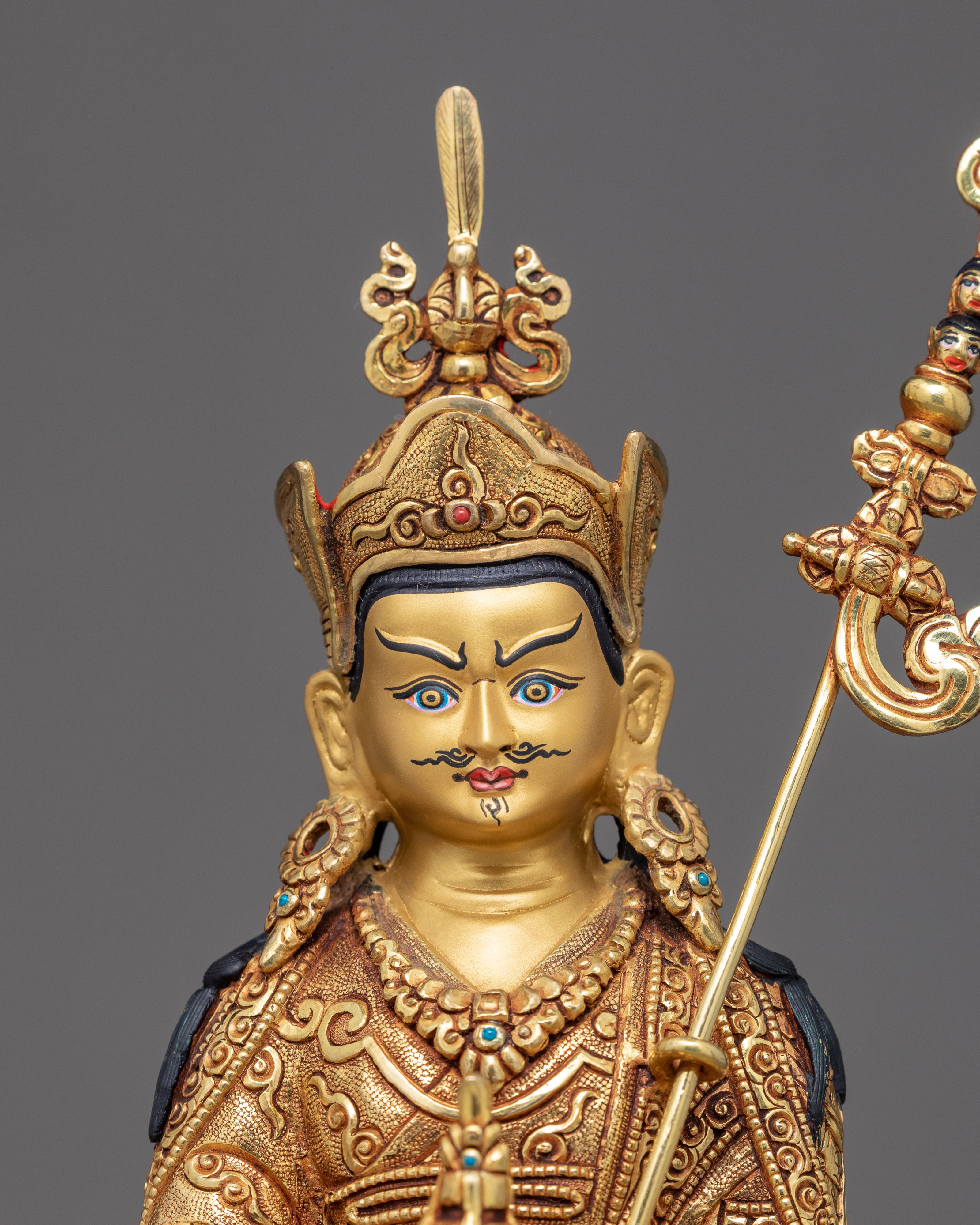 Guru Rinpoche Artwork | Traditionally Crafted Tibetan Statue