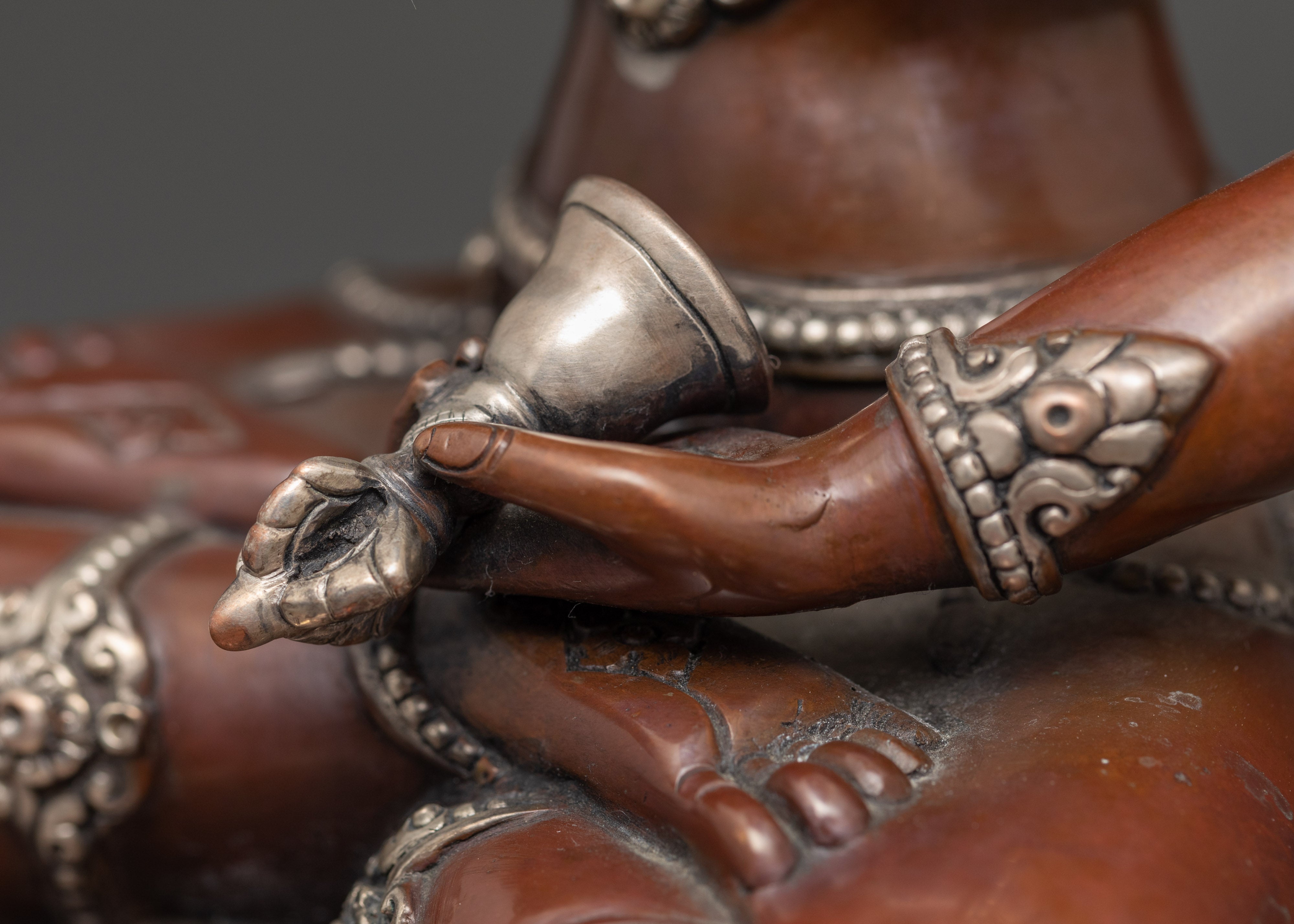 Bodhisattva Vajrasattva Sculpture | Silver Plated Artwork