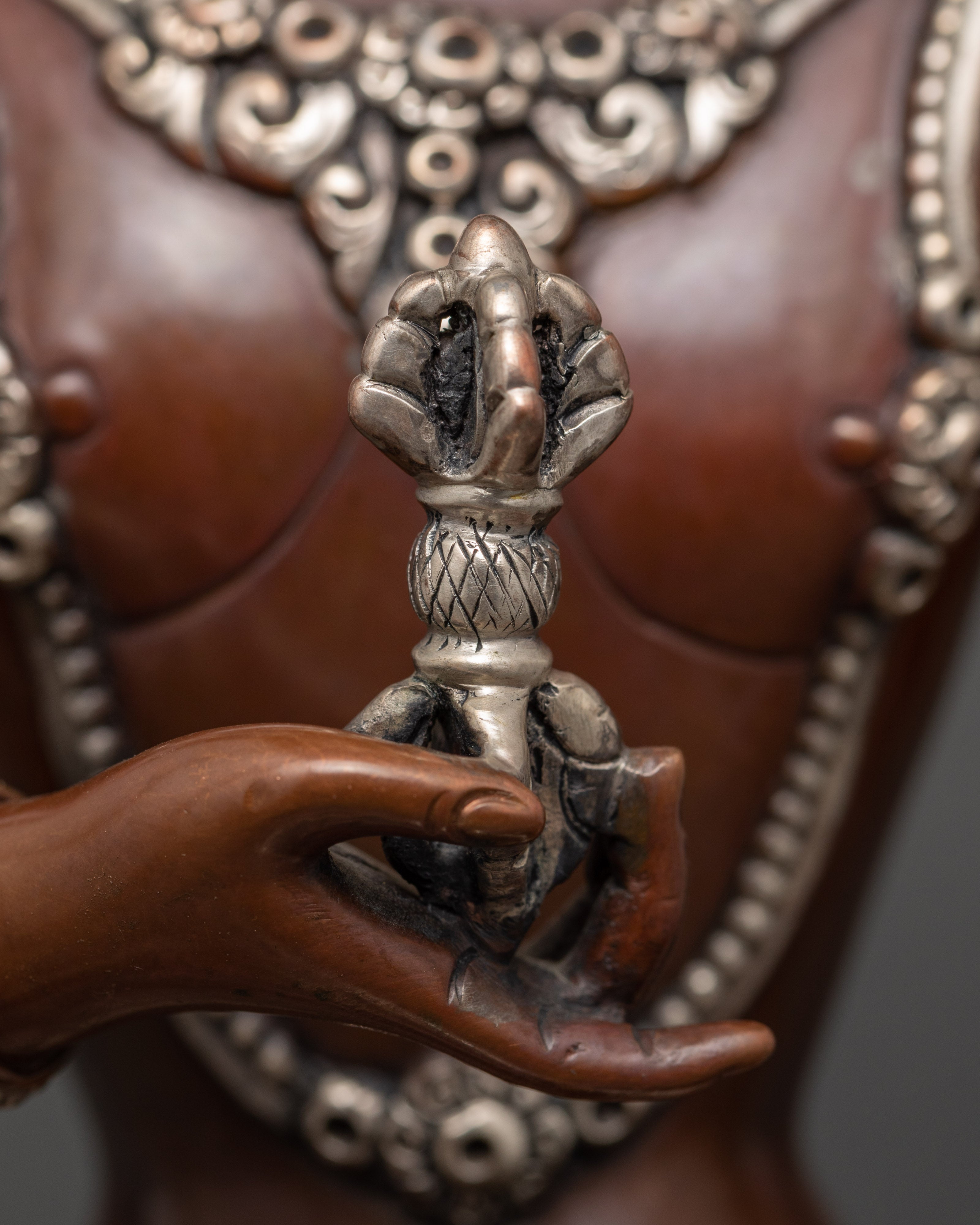 Bodhisattva Vajrasattva Sculpture | Silver Plated Artwork