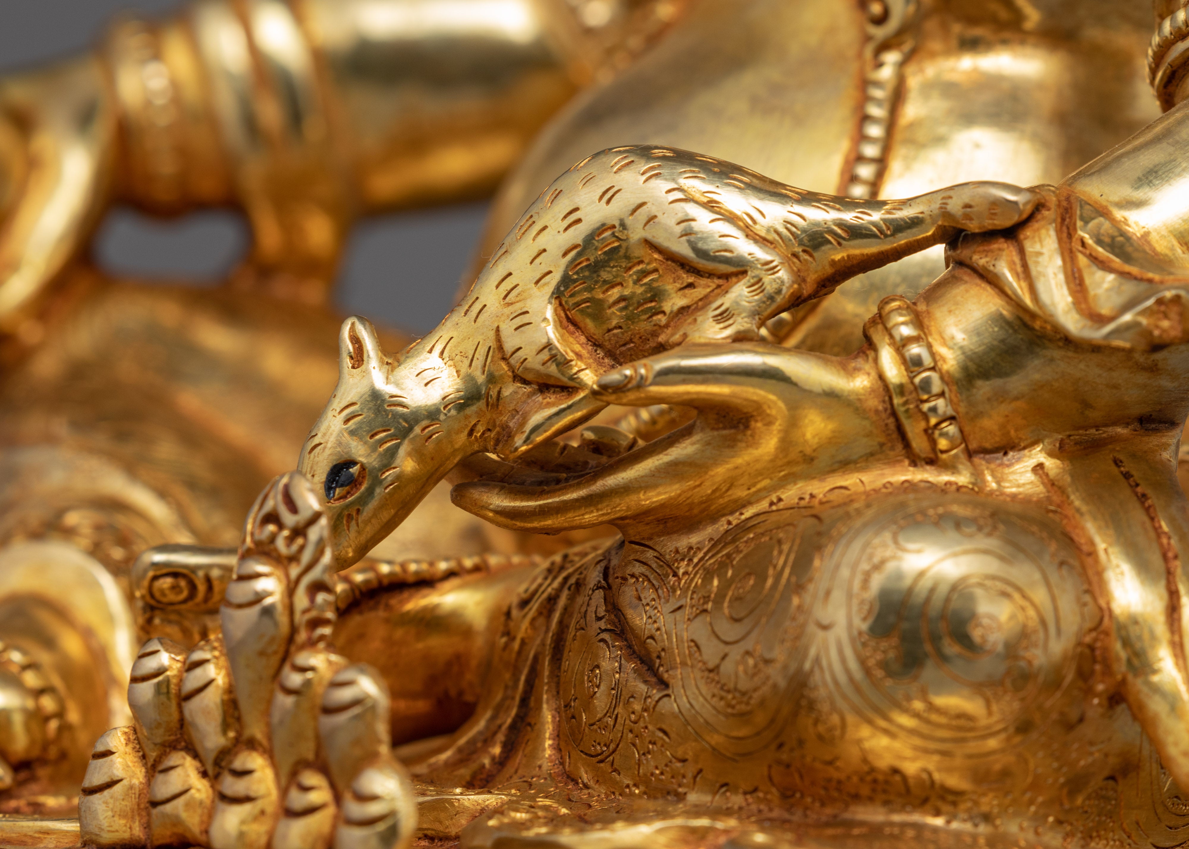 Dzambhala Gold Statue | Deity of Wealth and Prosperity