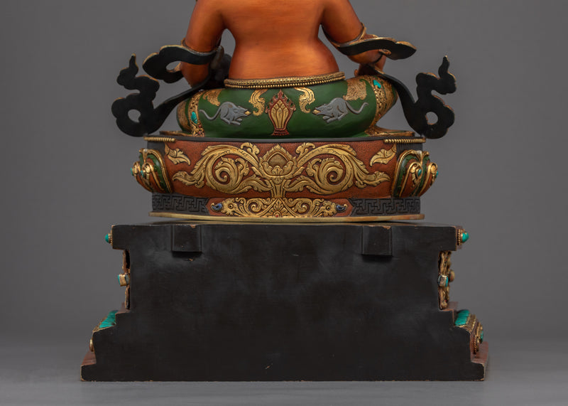 Dzambhala on Throne Statue | Rare Handmade Buddhist Sculpture