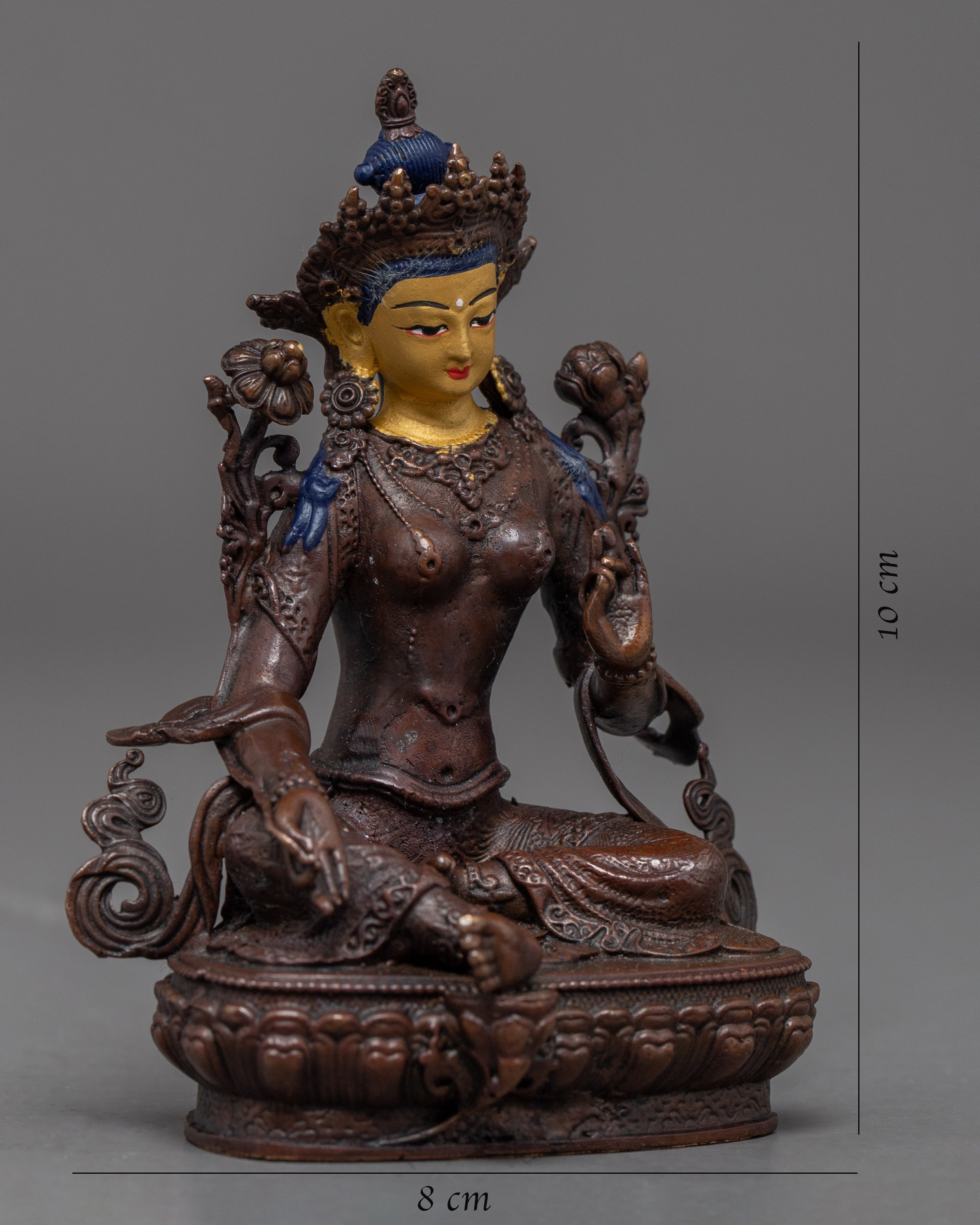 Miniature Green Tara Sculpture | Himalayan Buddhist Art