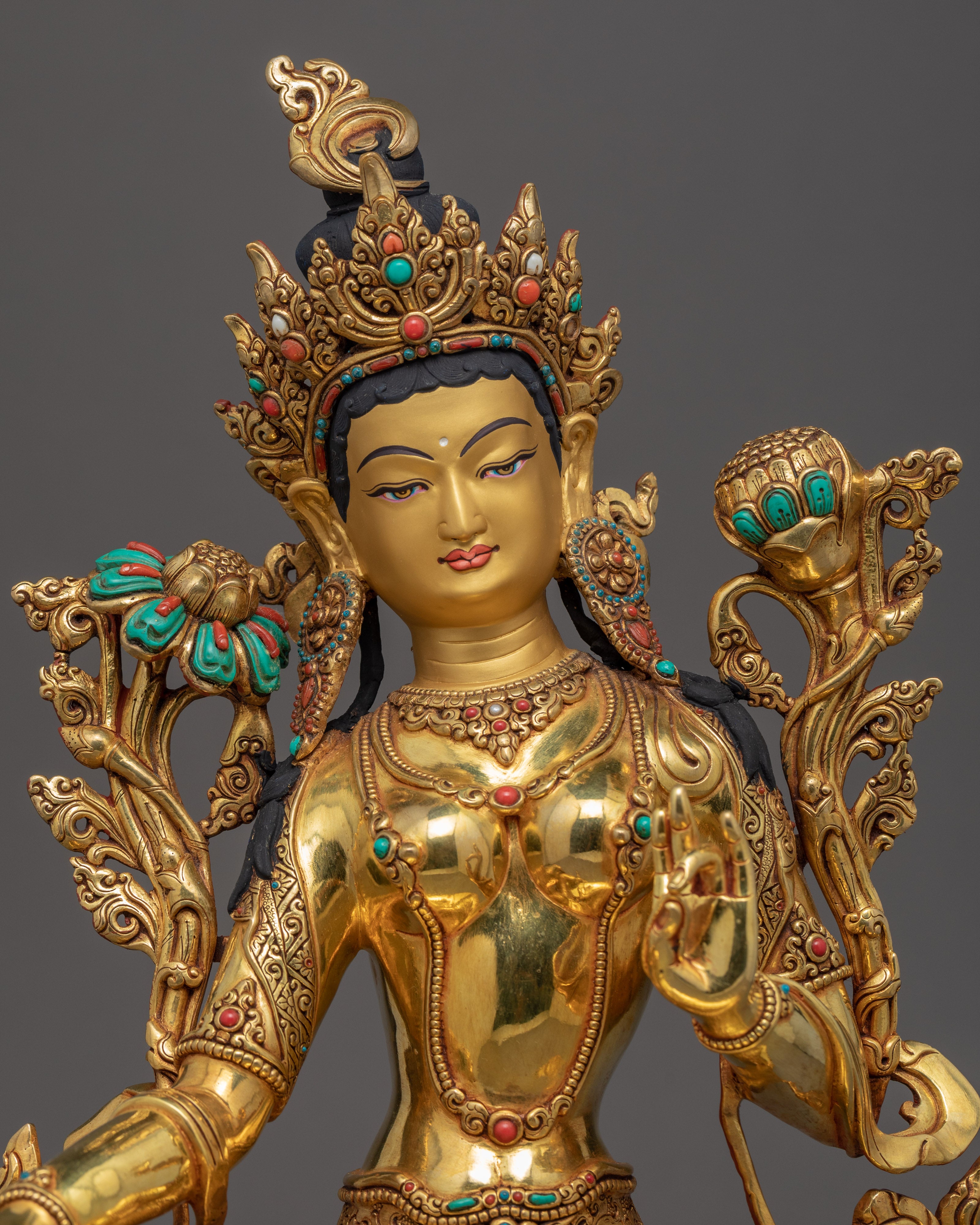 Green Tara Female Buddha | Hand-crafted Mother Tara Statue