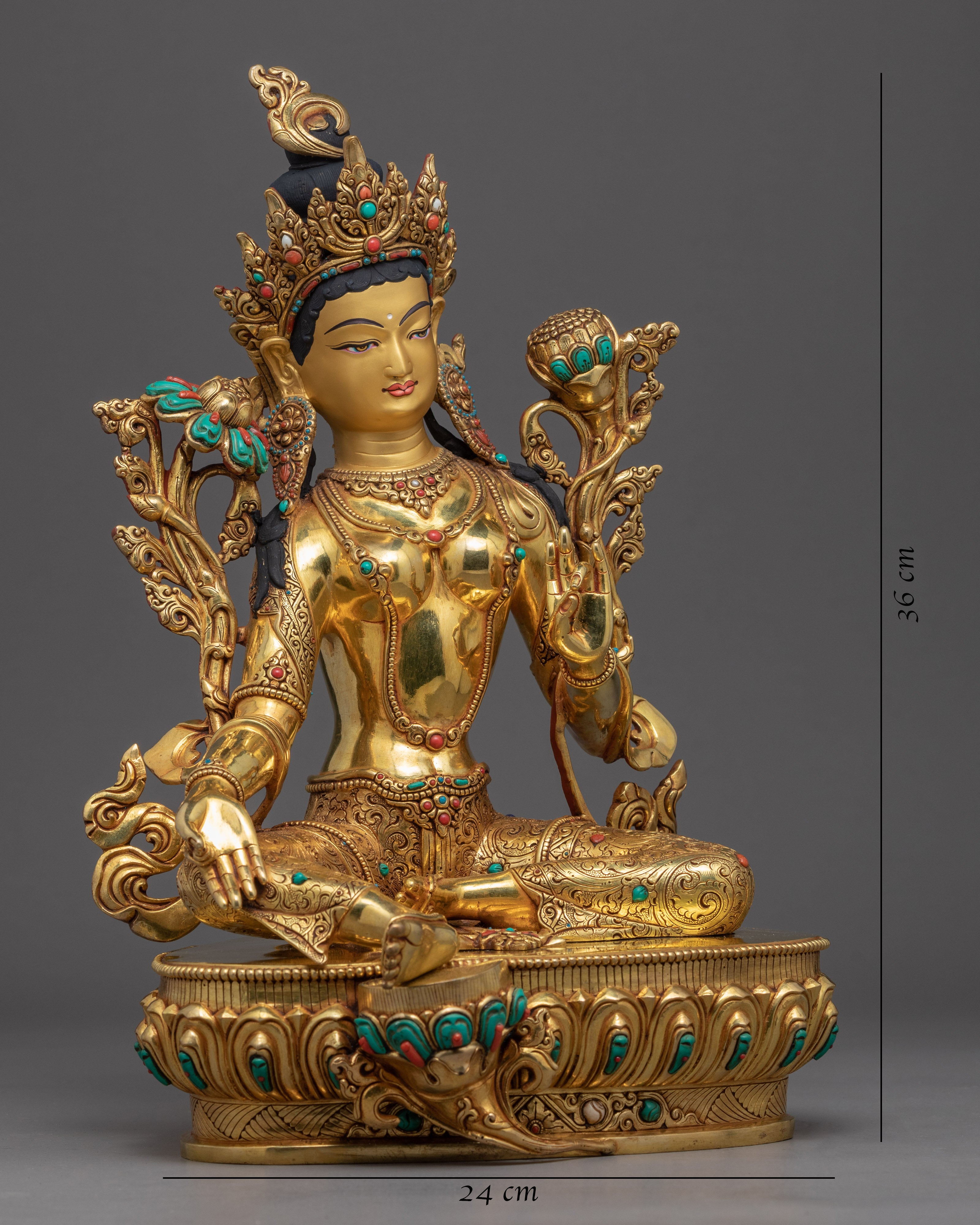 Green Tara Female Buddha | Hand-crafted Mother Tara Statue